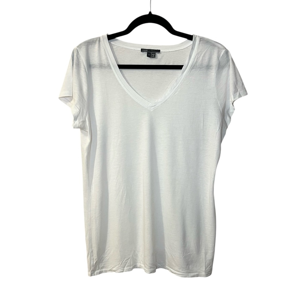 Vince white v-neck t-shirt size large - Picture 3 of 12